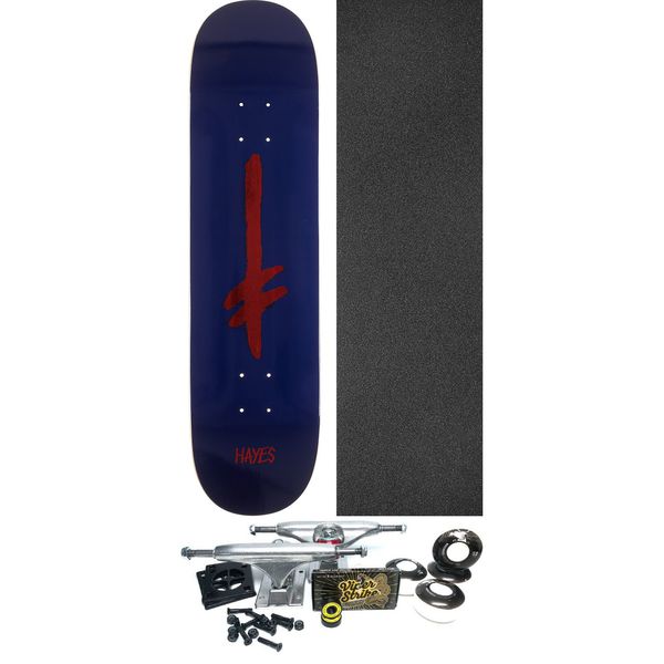 Deathwish Skateboards Jake Hayes Credo Navy / Red Foil Skateboard Deck - 8" x 32" - Complete Skateboard Bundle
